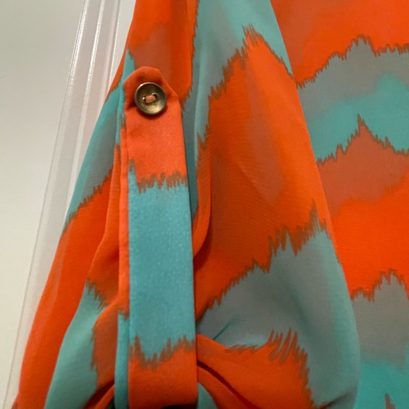 Boutique line chevron orange/turquoise tunic - Picture 2 of 2